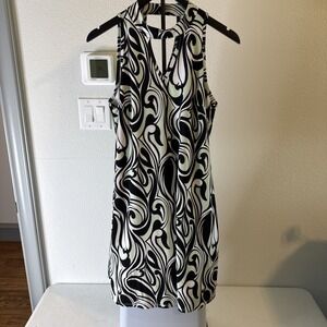 Cato Women's Swirl Pattern Halter Swing Dress Multicolored Size M